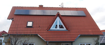 Haus mit Solarzelle